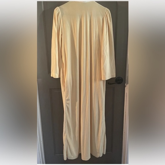 Vtg Diamond Tea Robe Women’s Medium Lounge Dress Nightgown Velour 1/2 Zip - Picture 2 of 9
